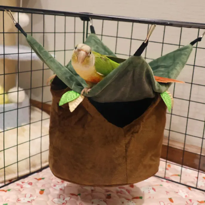 Ventilated Sun Protection Hanging Plush Bird Nest_2
