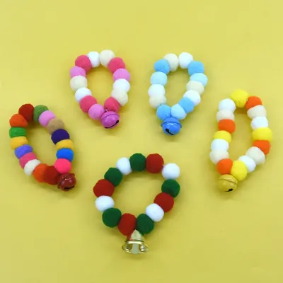 Fluffy Pom-Poms Plush Pet Collar with Bell_8