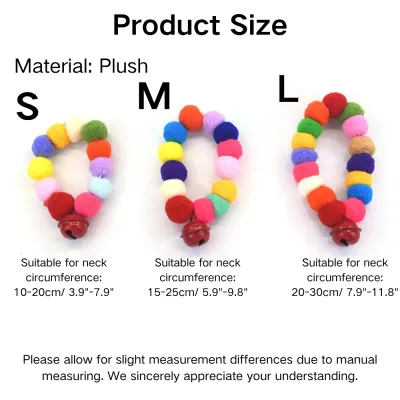 Fluffy Pom-Poms Plush Pet Collar with Bell_1