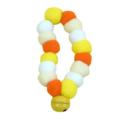 Fluffy Pom-Poms Plush Pet Collar with Bell_5