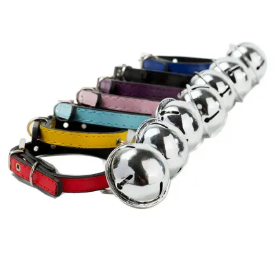 PU Leather Pet Collar with Bell_6