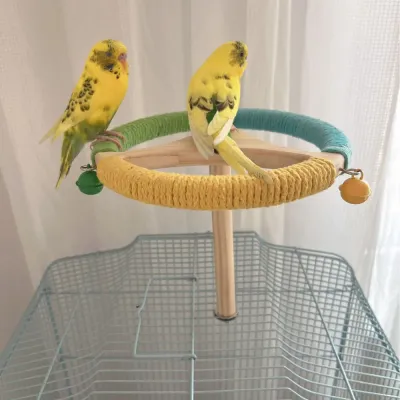 Rotating Perch Wheel Colorful Stand Toy for Birds