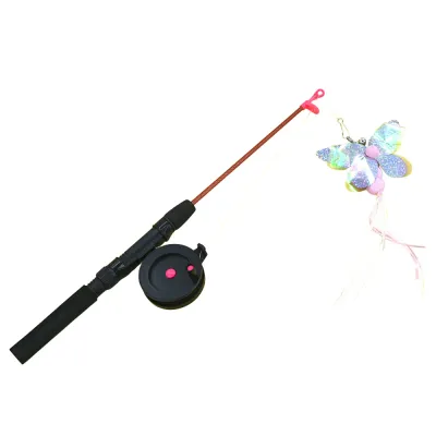 Flexible Interactive Pulley Telescopic Fishing Rod Cat Toy Teaser