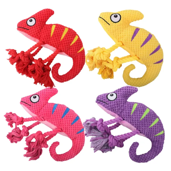 Chameleon Interactive Durable Squeaky Plush Dog Toy Chameleon Interactive Durable Squeaky Plush Dog Toy