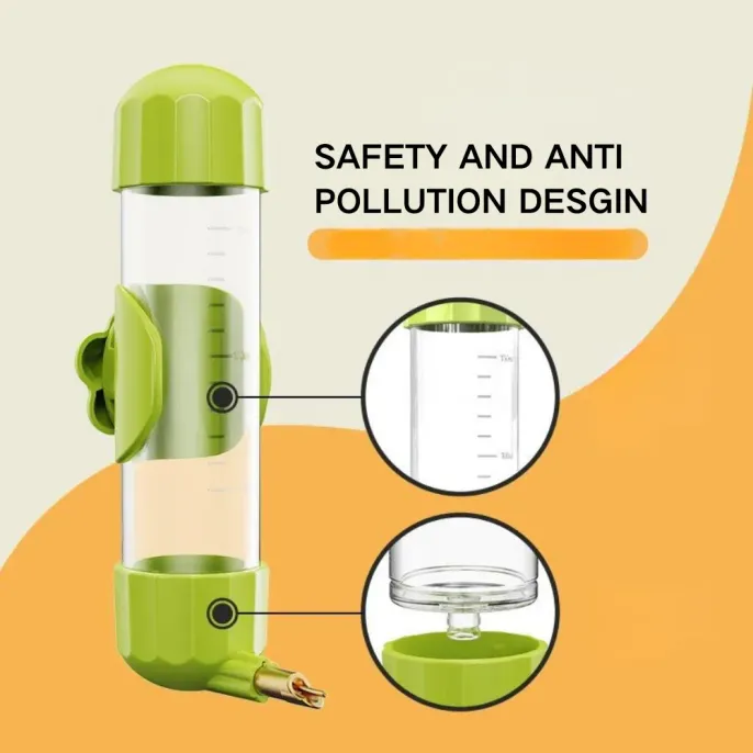  Water Dispenser and Large Capacity Nozzle Drinker for Parrots & Small Birds