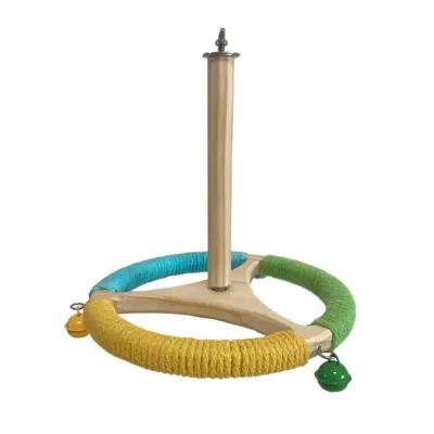 Rotating Perch Wheel Colorful Stand Toy for Birds