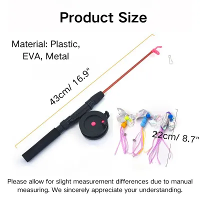 Flexible Interactive Pulley Telescopic Fishing Rod Cat Toy Teaser Size