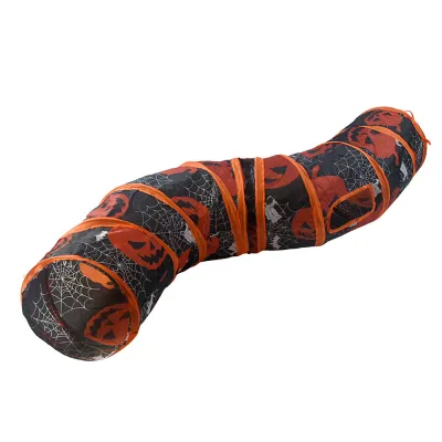 Halloween Foldable Scratch-resistant Polyester S-Shaped Cat Tunnel_1