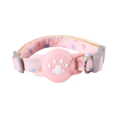 Silicone AirTag Holder Adjustable Cozy Love Heart and Paw Pet Collar_7
