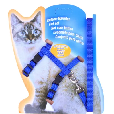 Adjustable Nylon Cat Harness and Leash Set – H-Style Escape-Proof Kitten Walking Strap Adjustable Nylon Cat Harness and Leash Set – H-Style Escape-Proof Kitten Walking Strap