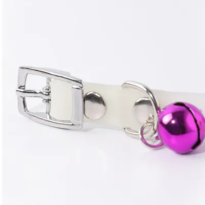 Adjustable Fashion Glowing Silicone Puppy Kitten Collar with Bell Adjustable Fashion Glowing Silicone Puppy Kitten Collar with Bell