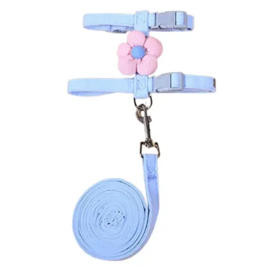 Floral Harness and Leash Set Outdoor Walking Vest for Cats