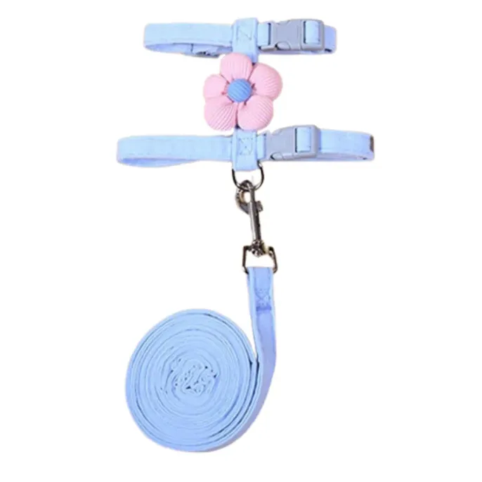 Floral Harness and Leash Set Outdoor Walking Vest for Cats Floral Harness and Leash Set Outdoor Walking Vest for Cats
