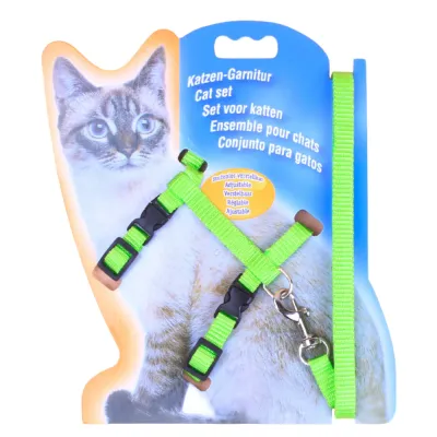 Adjustable Nylon Cat Harness and Leash Set – H-Style Escape-Proof Kitten Walking Strap Adjustable Nylon Cat Harness and Leash Set – H-Style Escape-Proof Kitten Walking Strap