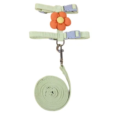 Floral Harness and Leash Set Outdoor Walking Vest for Cats