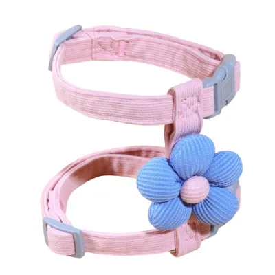 Floral Harness and Leash Set Outdoor Walking Vest for Cats