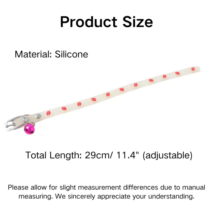 Adjustable Fashion Glowing Silicone Puppy Kitten Collar with Bell