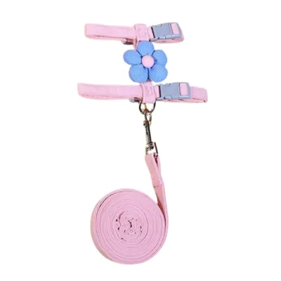 Floral Harness and Leash Set Outdoor Walking Vest for Cats