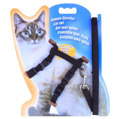 Adjustable Nylon Cat Harness and Leash Set – H-Style Escape-Proof Kitten Walking Strap Adjustable Nylon Cat Harness and Leash Set – H-Style Escape-Proof Kitten Walking Strap