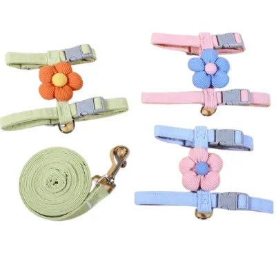 Floral Harness and Leash Set Outdoor Walking Vest for Cats