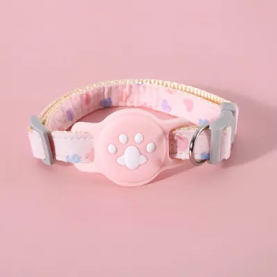 Silicone AirTag Holder Adjustable Cozy Love Heart and Paw Pet Collar_5