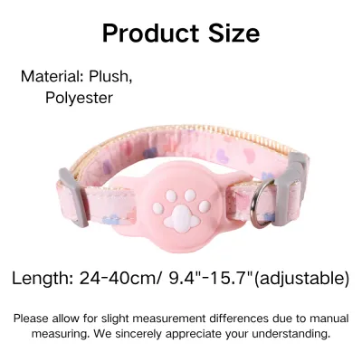 Silicone AirTag Holder Adjustable Cozy Love Heart and Paw Pet Collar_8
