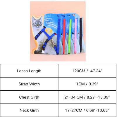 Adjustable Nylon Cat Harness and Leash Set – H-Style Escape-Proof Kitten Walking Strap Adjustable Nylon Cat Harness and Leash Set – H-Style Escape-Proof Kitten Walking Strap