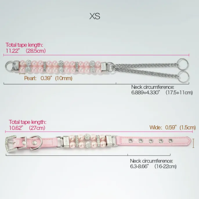 Adjustable Beautiful Pearl Puppy Kitten Collar4 Adjustable Beautiful Pearl Puppy Kitten Collar