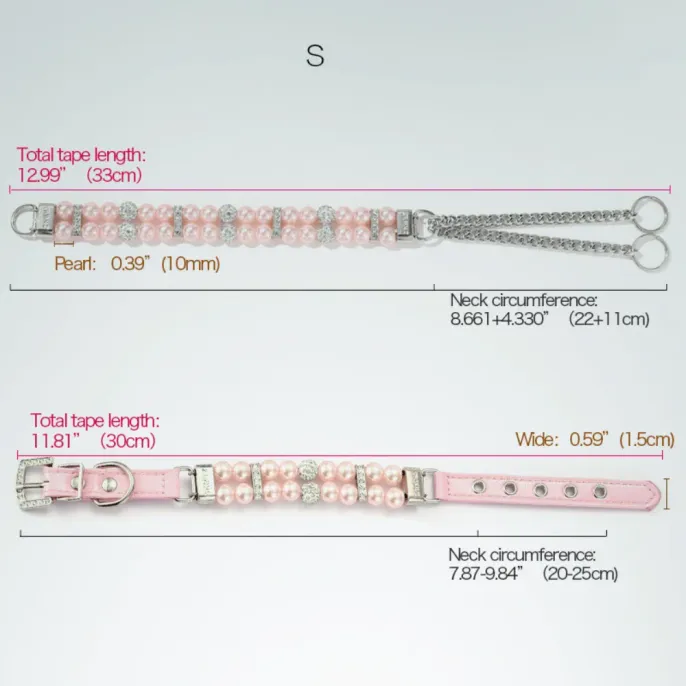 Adjustable Beautiful Pearl Puppy Kitten Collar5 Adjustable Beautiful Pearl Puppy Kitten Collar