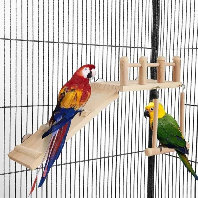 Detachable Hanging Bird Perches Platform Swing with Ladder2 Detachable Hanging Bird Perches Platform Swing with Ladder