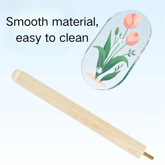 Pine Wood Easy to Clean Bird Perch with Acrylic Suction Cup