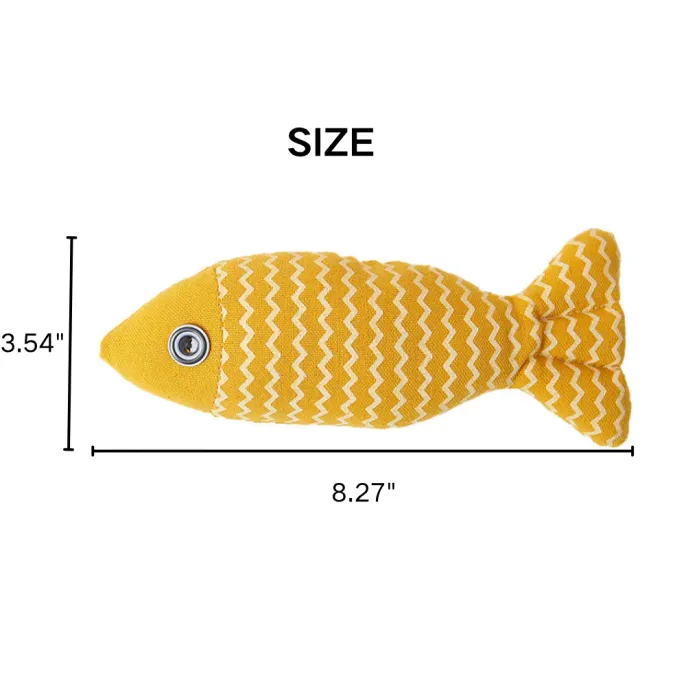 Colorful Interactive Squeaky Catnip Fish Shape Plush Cat Toy