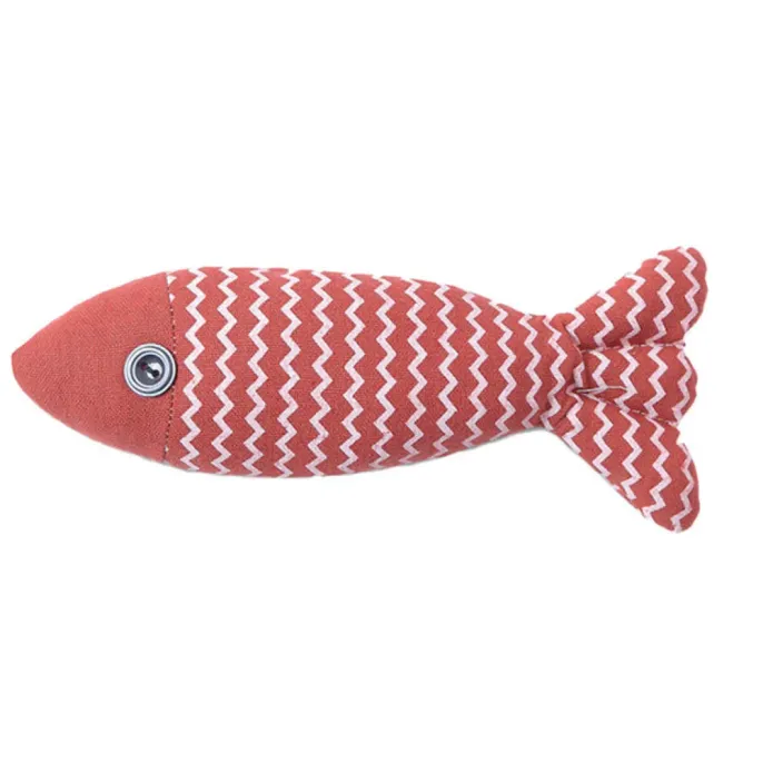 Colorful Interactive Squeaky Catnip Fish Shape Plush Cat Toy