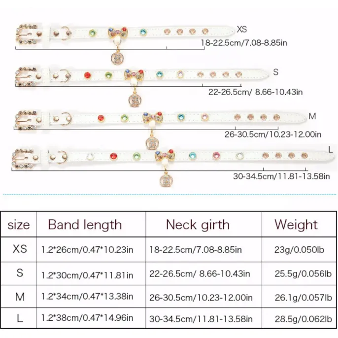 Luxury Rhinestone Cat Collar with Bow Charm – Adjustable Glitter Pet Necklace Luxury Rhinestone Cat Collar with Bow Charm – Adjustable Glitter Pet Necklace