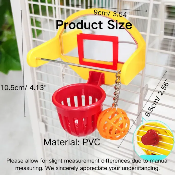Hanging Funny Parrot Birds PVC Basketball Hoop Chew Toy Hanging Funny Parrot Birds PVC Basketball Hoop Chew Toy