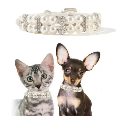 Adjustable Beautiful Pearl Puppy Kitten Collar13 Adjustable Beautiful Pearl Puppy Kitten Collar