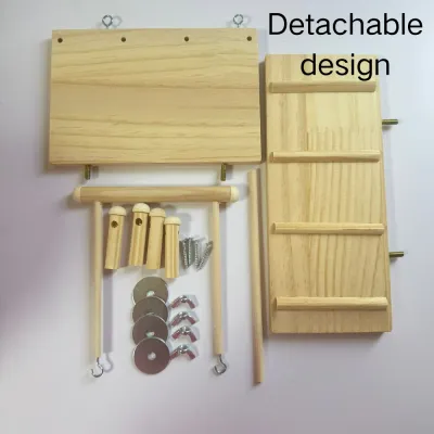 Detachable Hanging Bird Perches Platform Swing with Ladder1 Detachable Hanging Bird Perches Platform Swing with Ladder