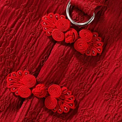 Chinese Red Knot Buttons and Cotton Padding Pet Jacket9 Chinese Red Knot Buttons and Cotton Padding Pet Jacket