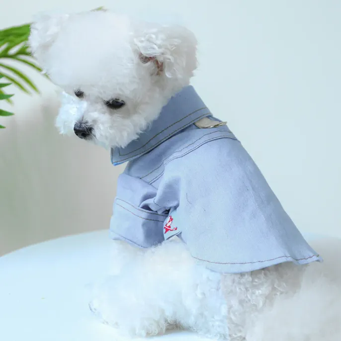 Cute and Minimalist Stylish Pet Denim Shirt with D-Ring3 Cute and Minimalist Stylish Pet Denim Shirt with D-Ring