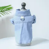 Cute and Minimalist Stylish Pet Denim Shirt with D-Ring1 Cute and Minimalist Stylish Pet Denim Shirt with D-Ring