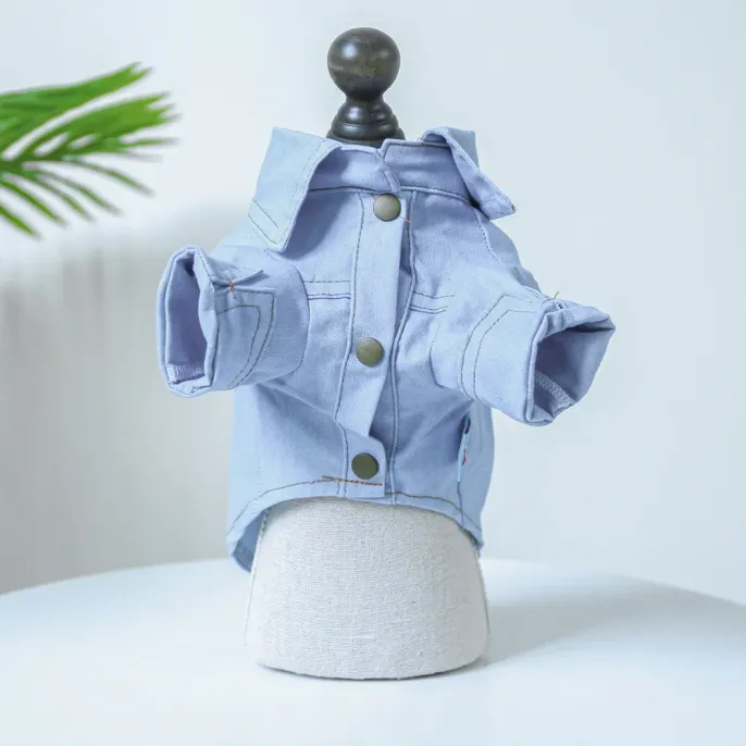 Cute and Minimalist Stylish Pet Denim Shirt with D-Ring4 Cute and Minimalist Stylish Pet Denim Shirt with D-Ring