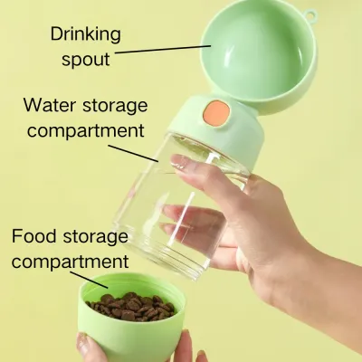 Portable Dual Storage for Food and Water Leak Proof Pet Cup2 Portable Dual Storage for Food and Water Leak Proof Pet Cup2