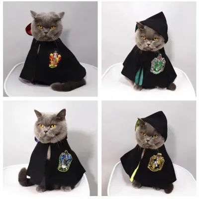 Pet Harry Potter Dress-Up Cloak and Hat for Cats and Dogs Pet Harry Potter Dress-Up Cloak and Hat for Cats and Dogs