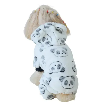 Soft and Warm Panda Style Coral Velvet Pet Hooded Boxer Shorts Soft and Warm Panda Style Coral Velvet Pet Hooded Boxer Shorts