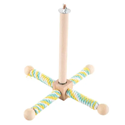 Colorful Hanging Cross-Rotating Wood Bird Toy2