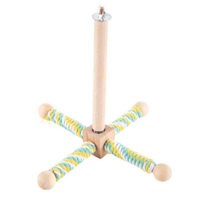 Colorful Hanging Cross-Rotating Wood Bird Toy2 Colorful Hanging Cross-Rotating Wood Bird Toy2