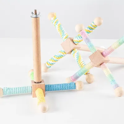 Colorful Hanging Cross-Rotating Wood Bird Toy4