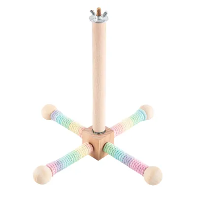 Colorful Hanging Cross-Rotating Wood Bird Toy1