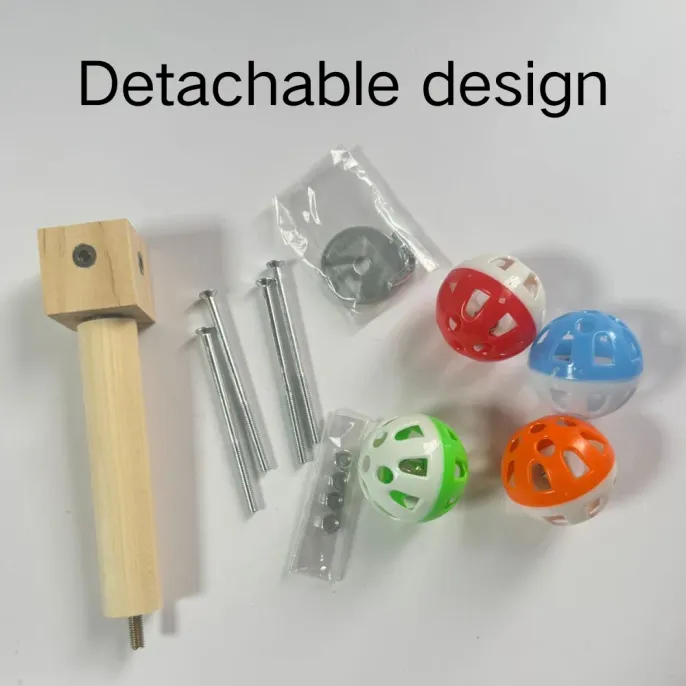 Hanging Bird Stand Perch Toy with Rotating Balls4 Hanging Bird Stand Perch Toy with Rotating Balls4