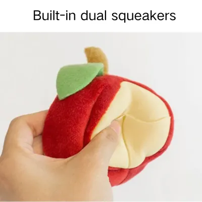 Apple Shaped Plush Pet Toy with Hidden Treat Compartment4 Apple Shaped Plush Pet Toy with Hidden Treat Compartment4